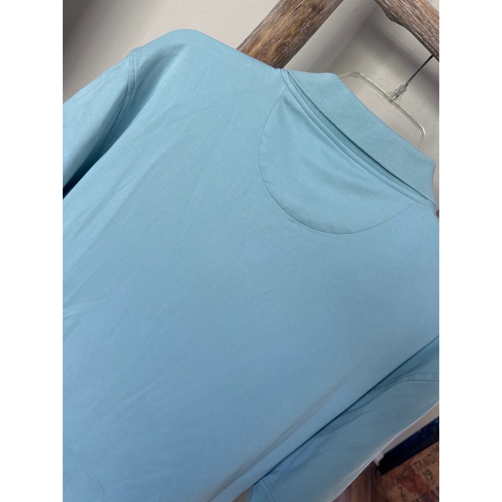 Untuckit Polo Shirt Mens Short Sleeve 100% Cotton Aqua Blue Golf size Large - Picture 5 of 8